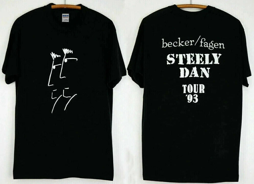 1993 Steely Dan Tour T-Shirt Vintage Unisex 2 Sides Black Cotton Tee