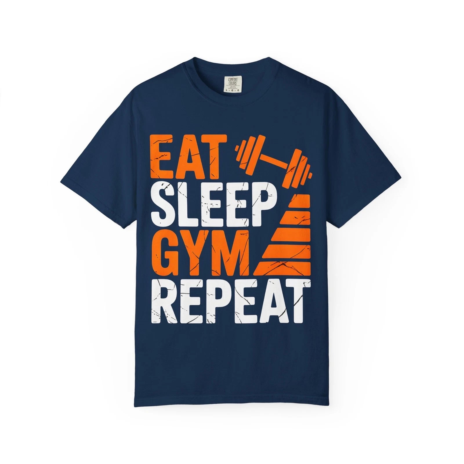 Eat Sleep Gym Repeat TShirt Fitness Workout Motivational Graphic Lightweight Tee