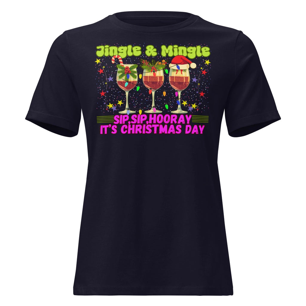 Women's Relaxed T-Shirt/Christmas Wine T-Shirt