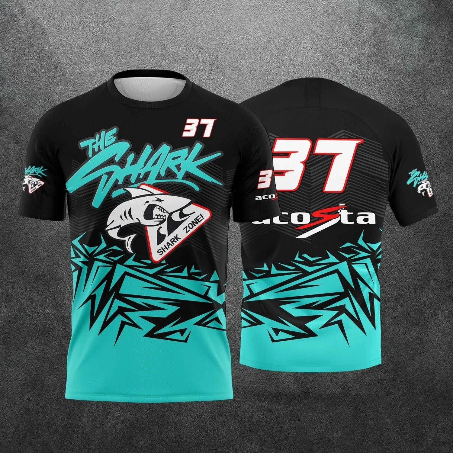 Unisex Racing Number 37 Printed T Shirt Casual Summer Short Sleeve Top