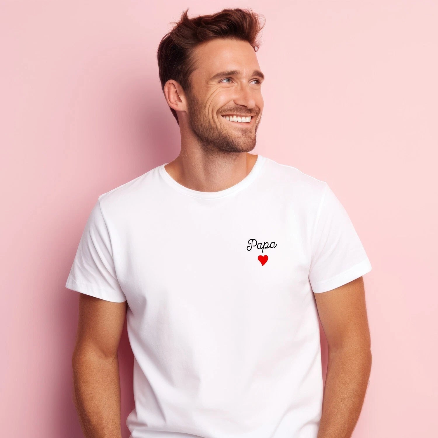 Men's Short Sleeve T-Shirt White, DAD HEART