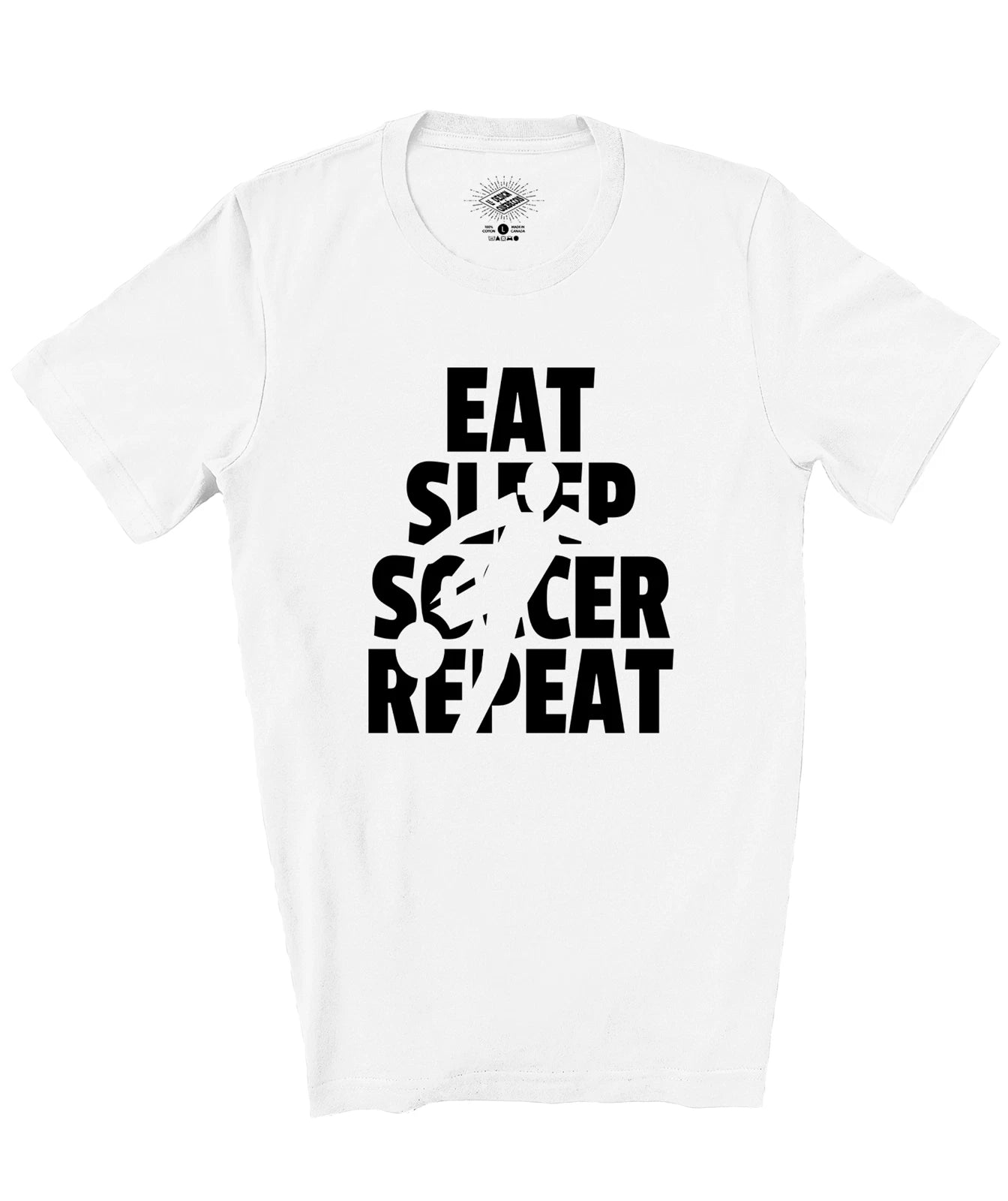 Eat Sleep Soccer Repeat T-Shirt - Funny Men & Women Soccer Fan Tee Shirt