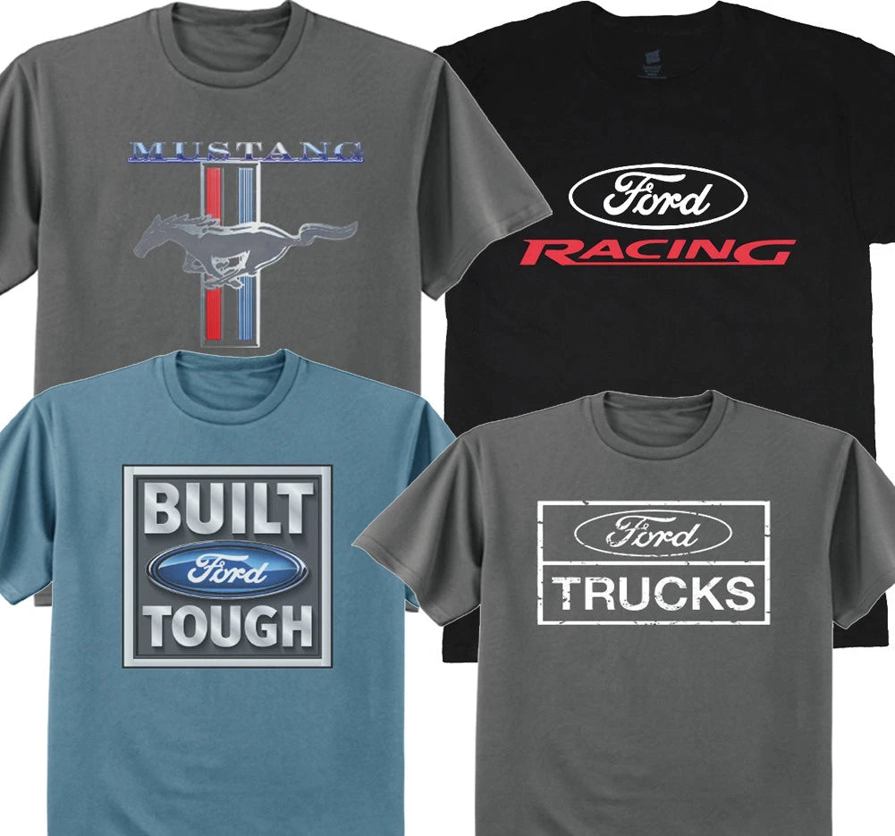 Ford T-shirts Men's Mustang Trucks Shelby Mopar Racing Decal Auto Gifts for Men