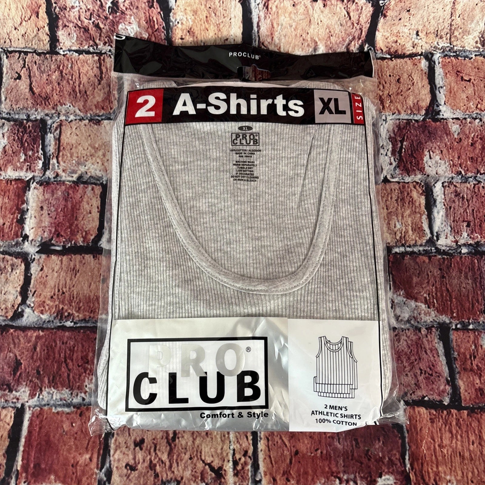 2 PROCLUB MEN'S A-Shirts Gray Tank Top Undershirts Pro Size XL