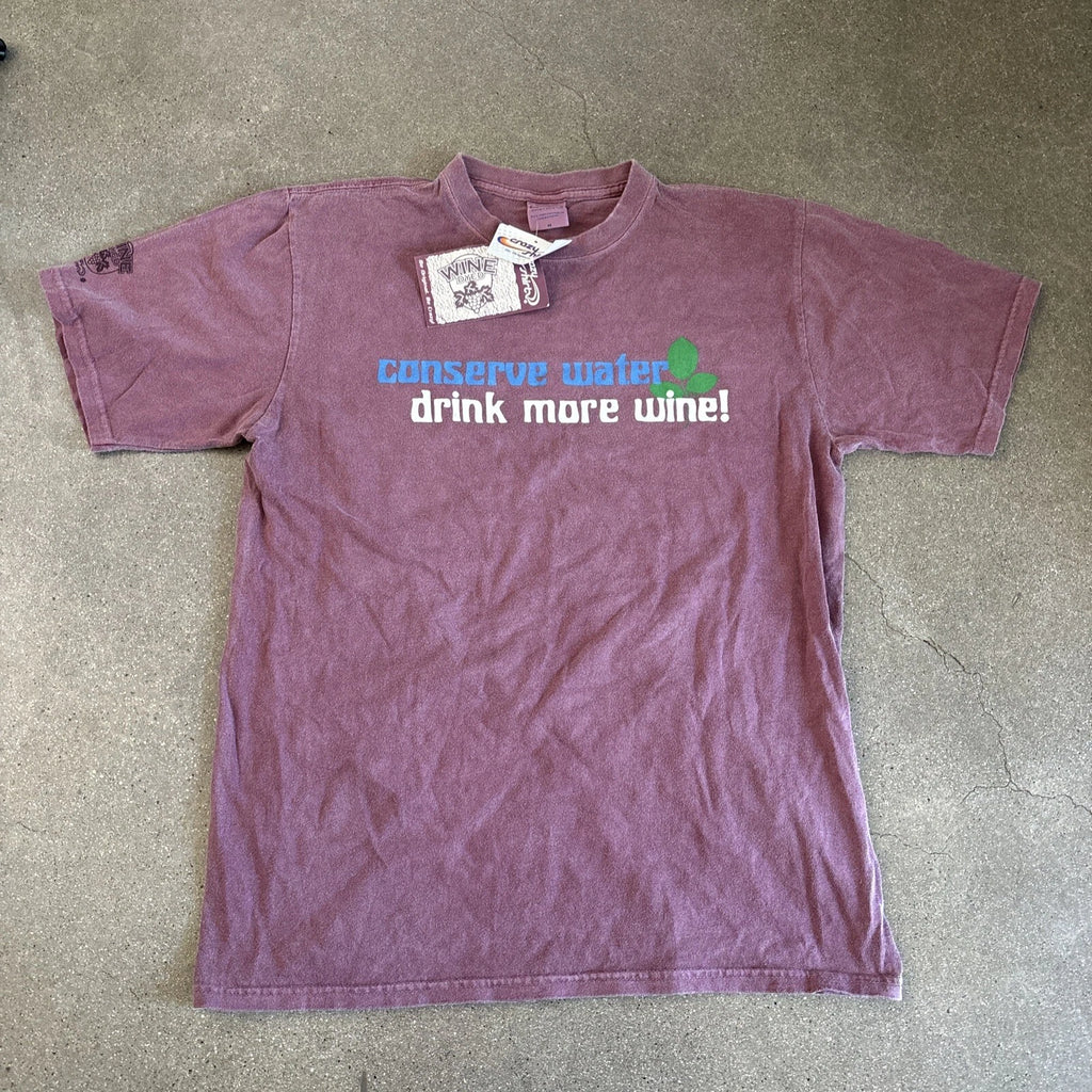 Crazy Shirts conserve water drink more wine T-shirt size medium NWT  wine dyed