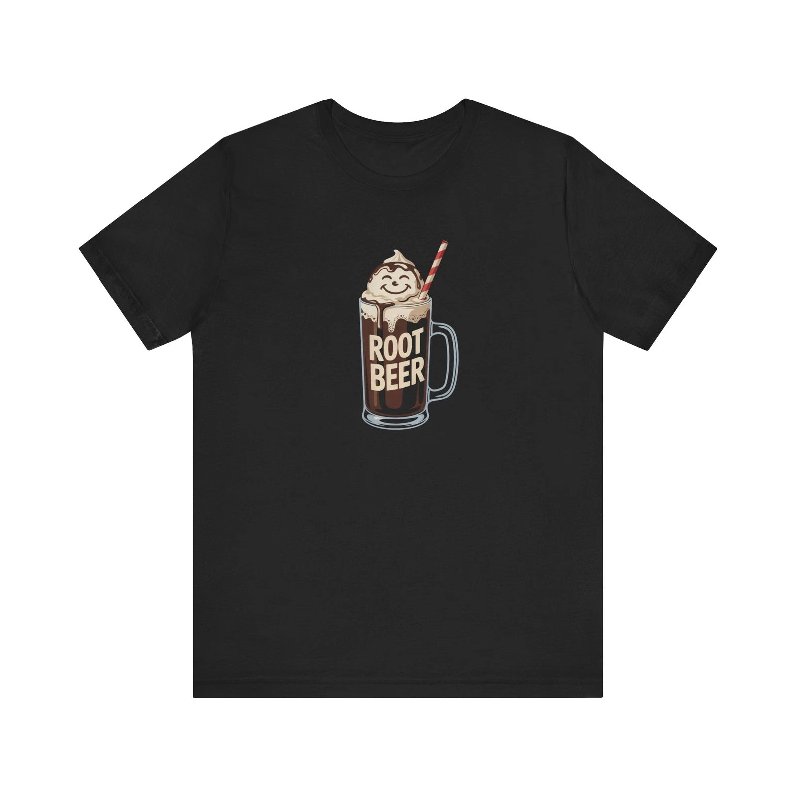 Root Beer Float Cartoon Tee, Funny Beverage Shirt, Cute Summer Graphic T-shirt,