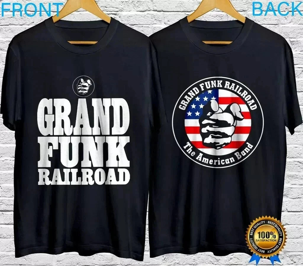 Grand Funk Railroad 2-sided T-shirt Black Short Sleeve all sizes S-5Xl