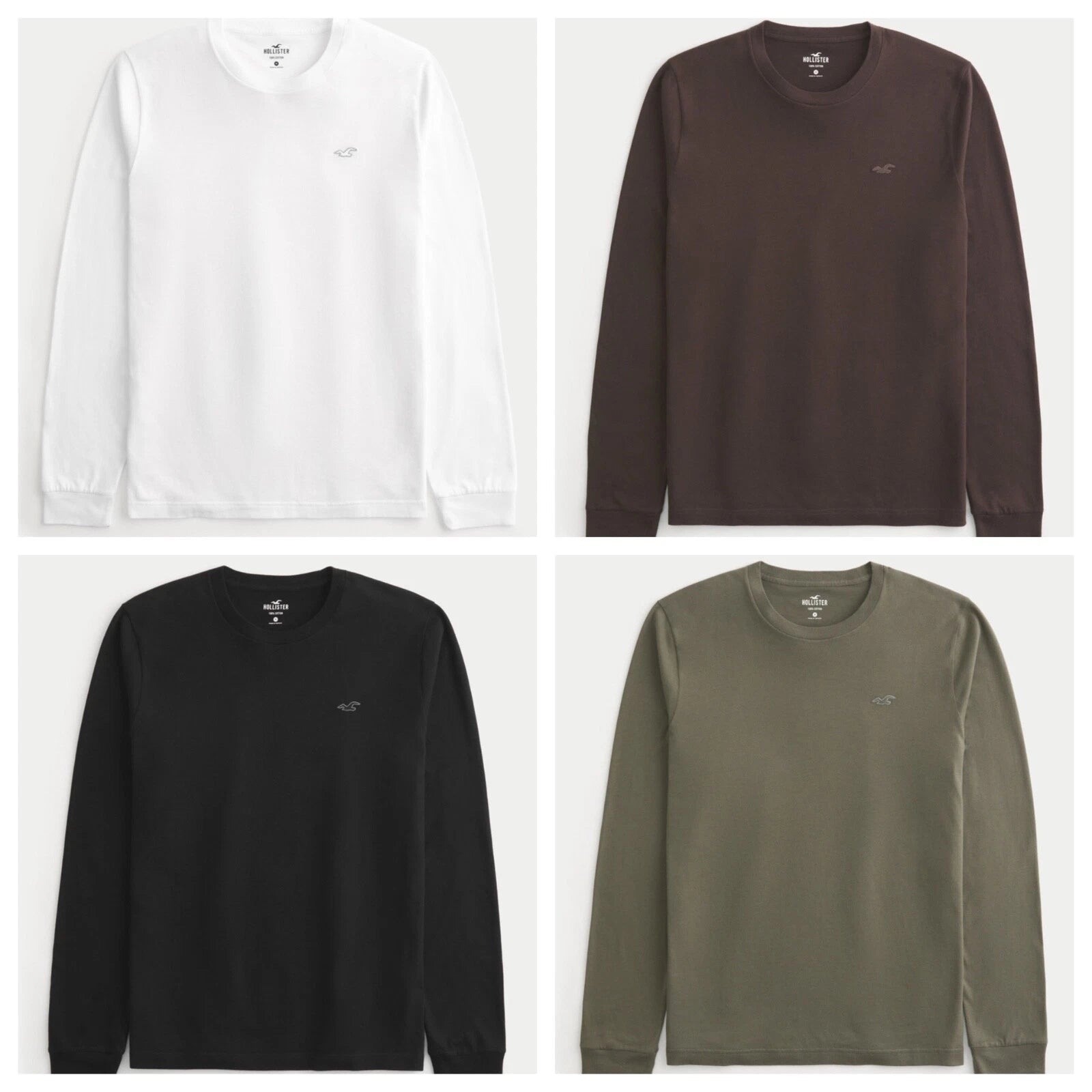 NWT HOLLISTER MEN'S Soft Icon Long Sleeve Tees T-Shirts, Sizes M / L / XL/ XXL