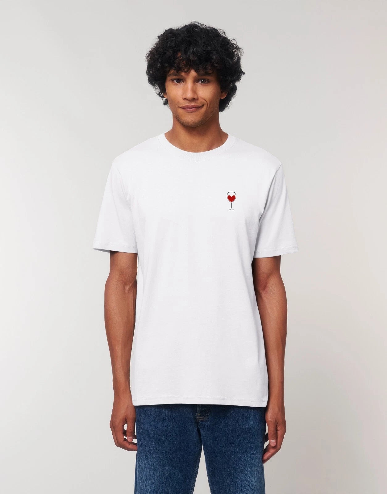 Men's Short Sleeve T-Shirt White, WINE GLASS