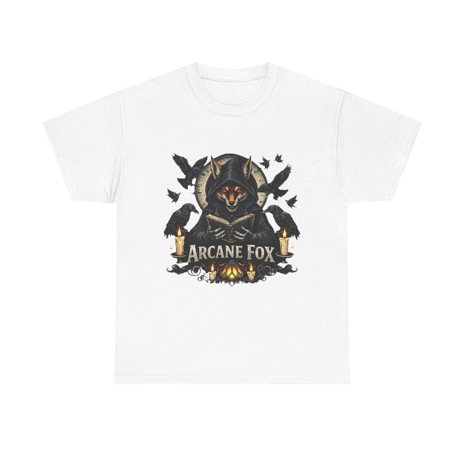 Arcane Fox Wizard T Shirt Fantasy Magic Fox Graphic Tee Unisex
