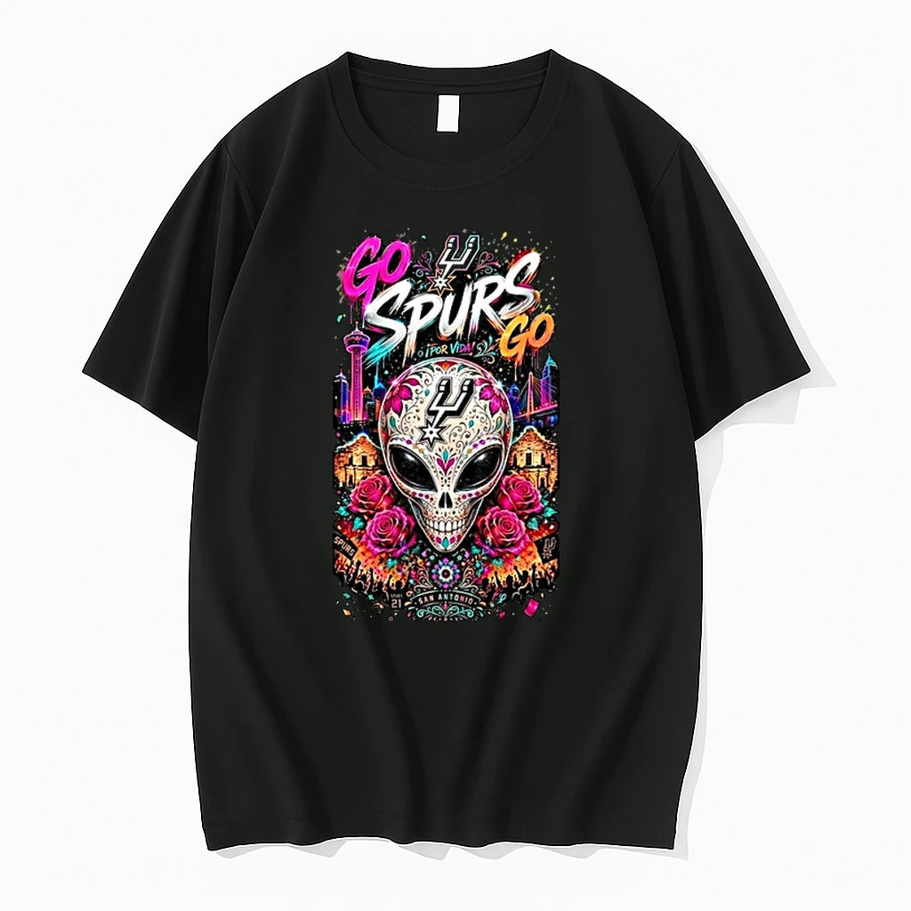 San Antonio Spurs Sugar Skull Por Vida Go Spurs Go 0 Tshirts Sweater