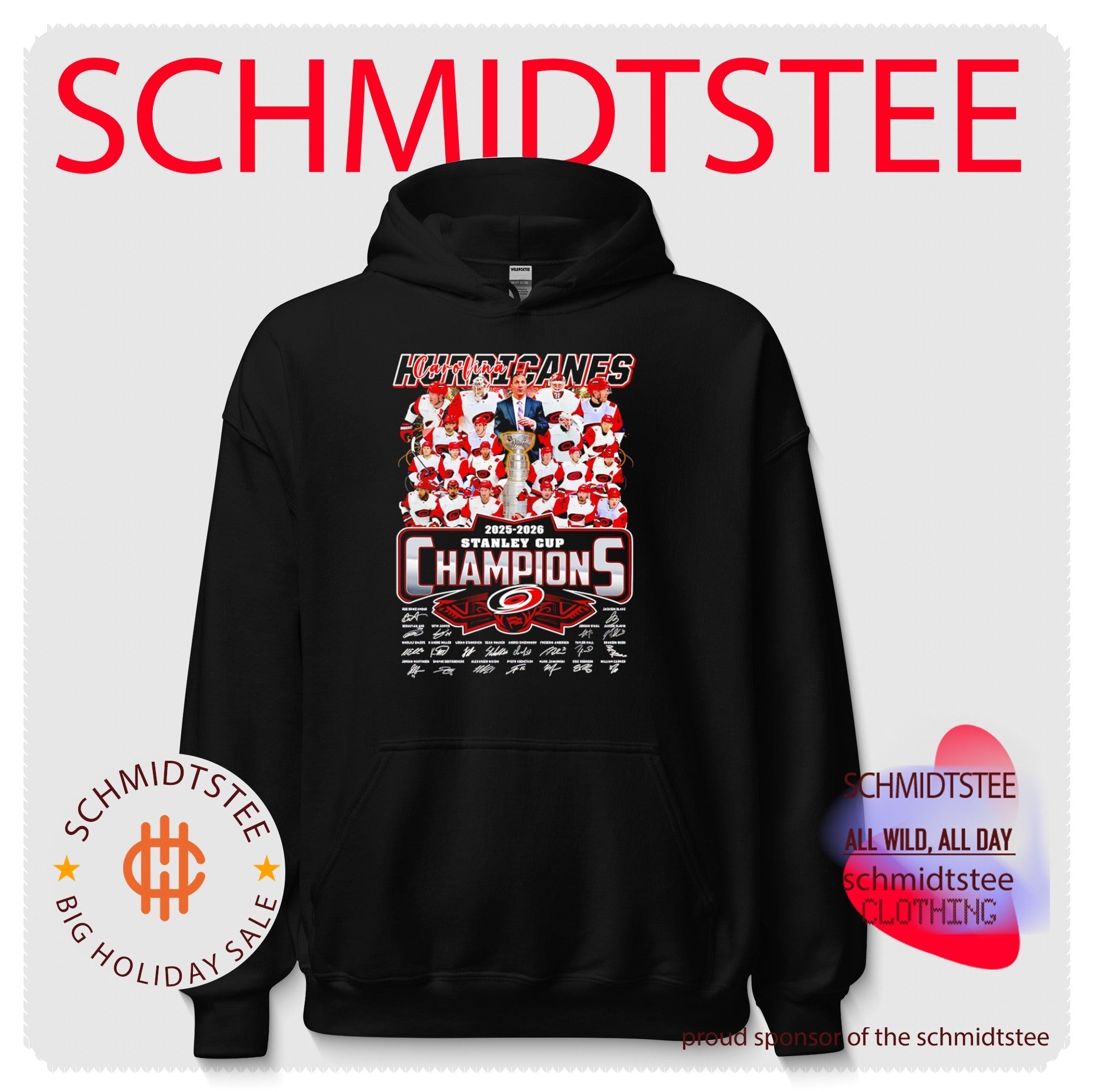 2026 NHL Stanley Cup Champions Carolina Hurricanes hockey player collage signature shirt