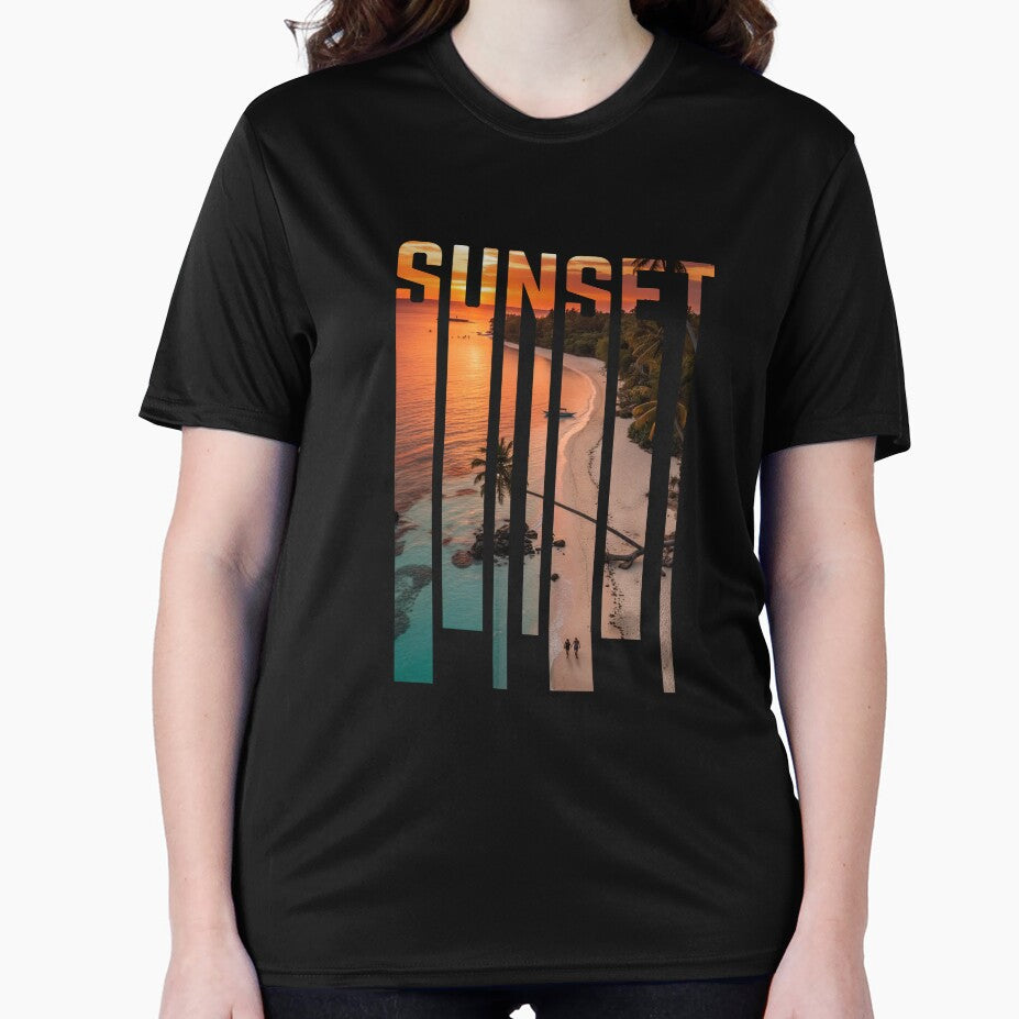 SUNSET Typography Art – Tropical Beach Sunset Aesthetic Design by Moanx Store