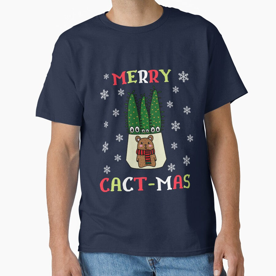 Merry Cact Mas - Eves Pin Cacti In Christmas Bear Pot by DreamCactus