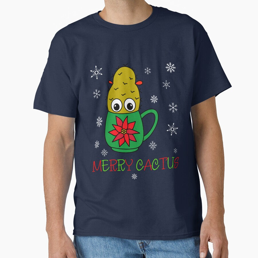 Merry Cactus - Small Christmas Cactus In Poinsettia Mug by DreamCactus