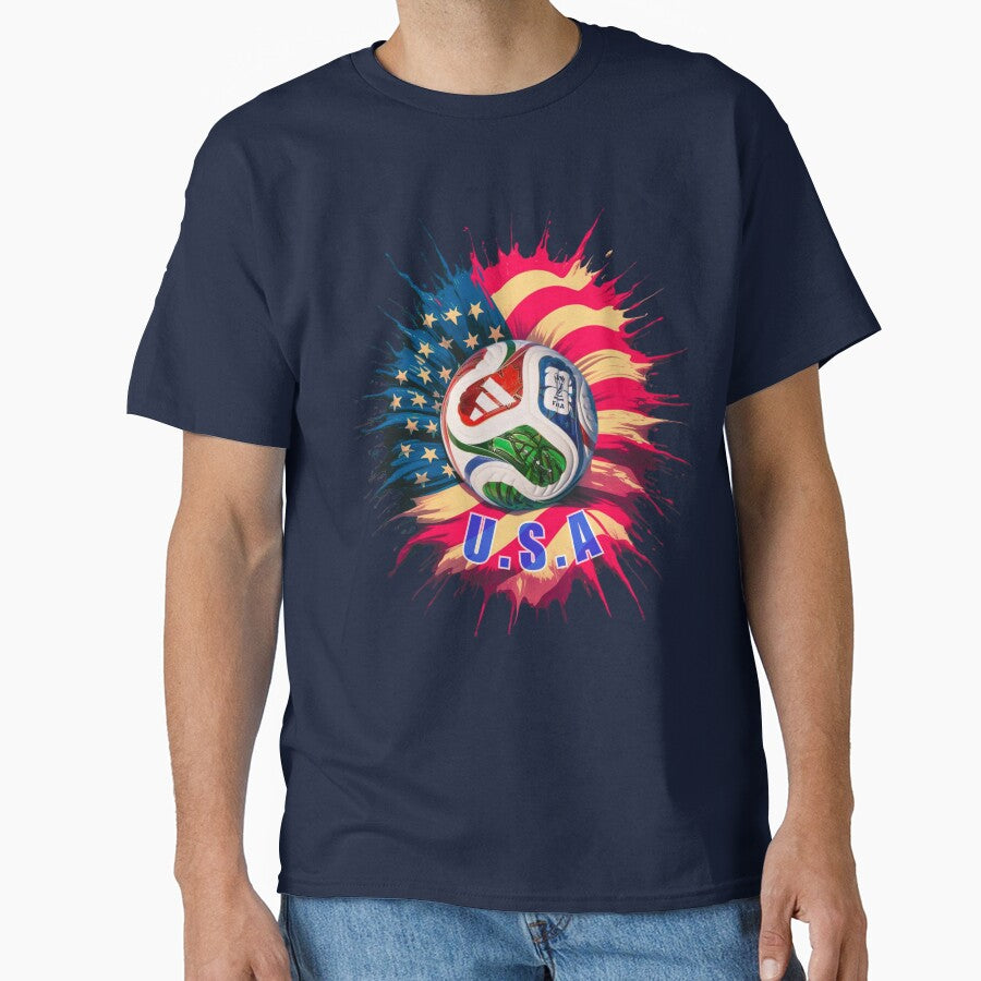 United States Soccer American Football USA Futbol T-Shirt by e-ocean