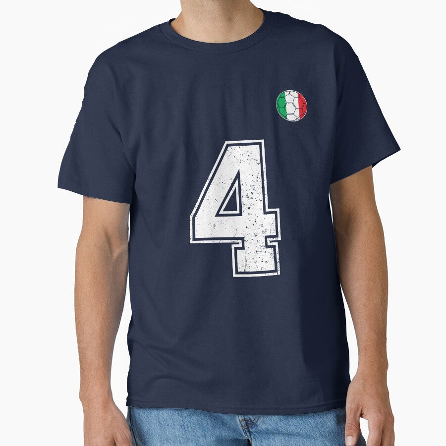 Italy Soccer Number 4 Vintage Sports Fan by RoyesButler