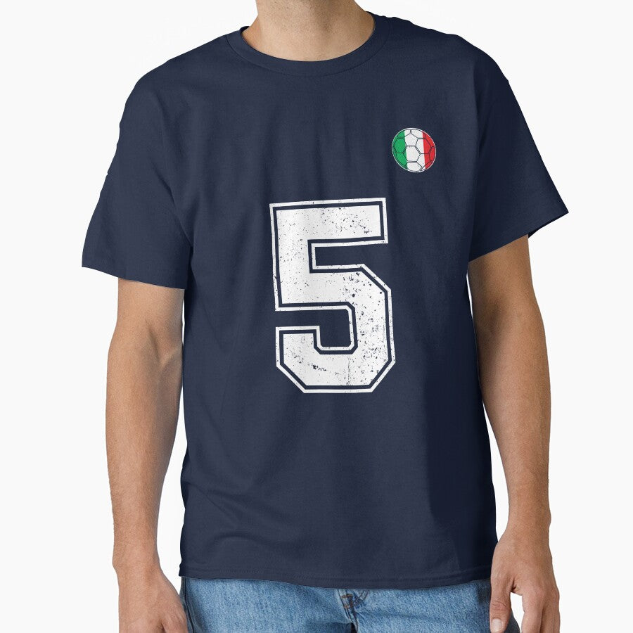 Italy Soccer Number 5 Vintage Sports Fan by RoyesButler