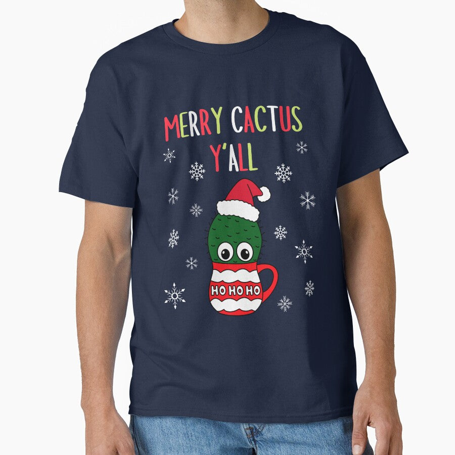 Merry Cactus Y'all - Cactus With A Santa Hat In A Christmas Mug by DreamCactus