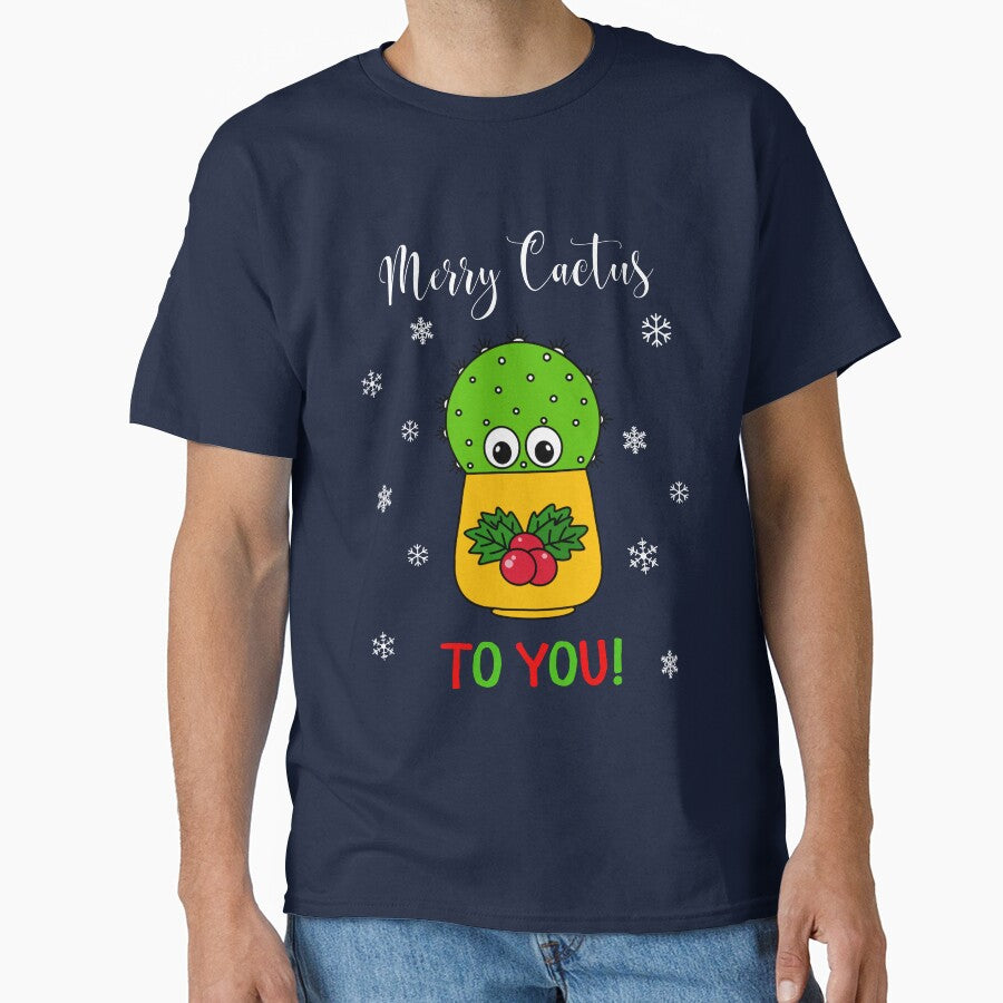 Merry Cactus To You - Cute Cactus In Christmas Holly Pot by DreamCactus