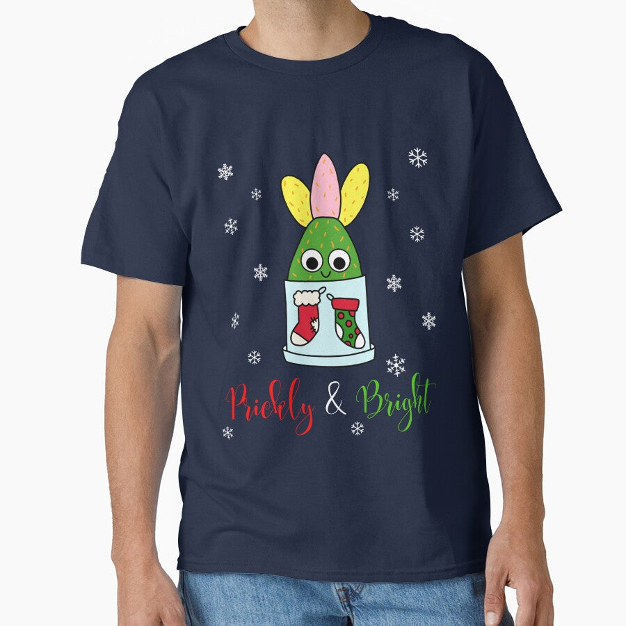 Prickly And Bright - Hybrid Cactus In Christmas Themed Pot by DreamCactus