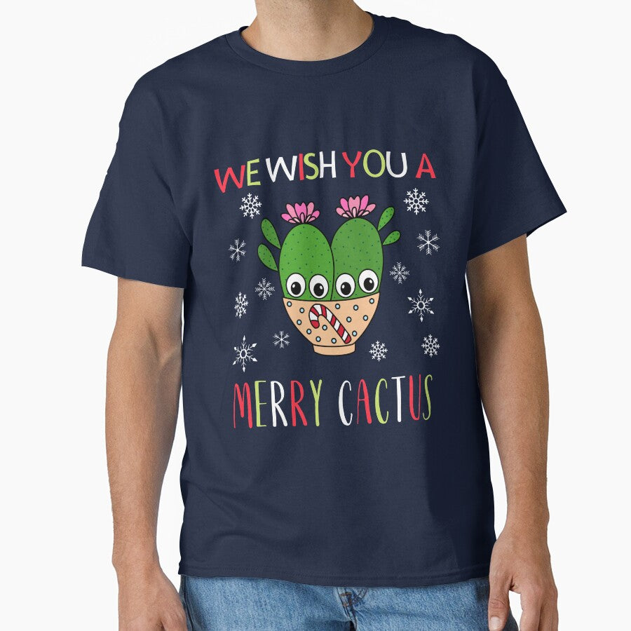 We Wish You A Merry Cactus - Cacti Couple In Christmas Candy Cane Bowl by DreamCactus