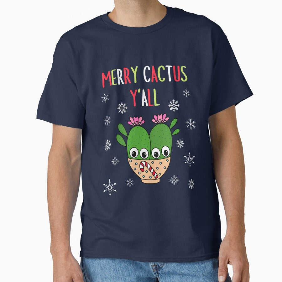 Merry Cactus Y'all - Cacti Couple In Christmas Candy Cane Bowl by DreamCactus