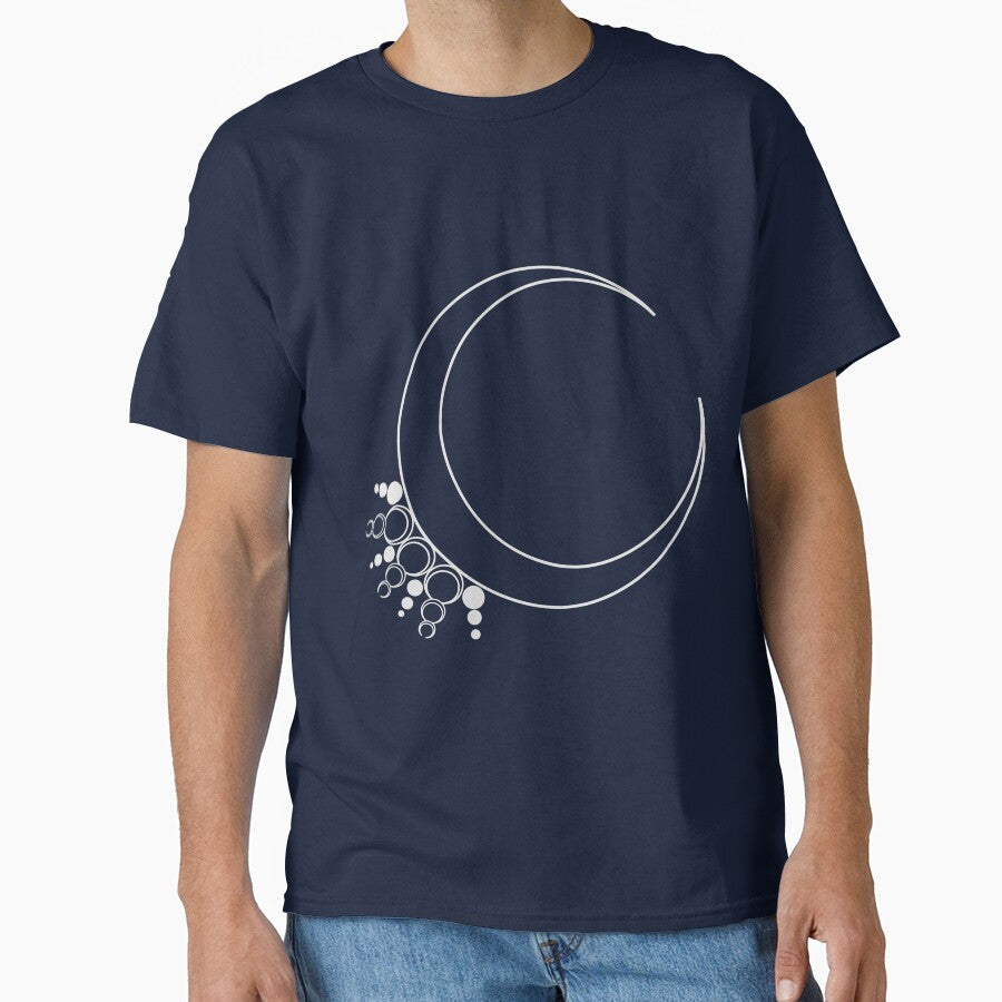 Gray Crescent Moon Minimalist Magic Art by MetaCynth