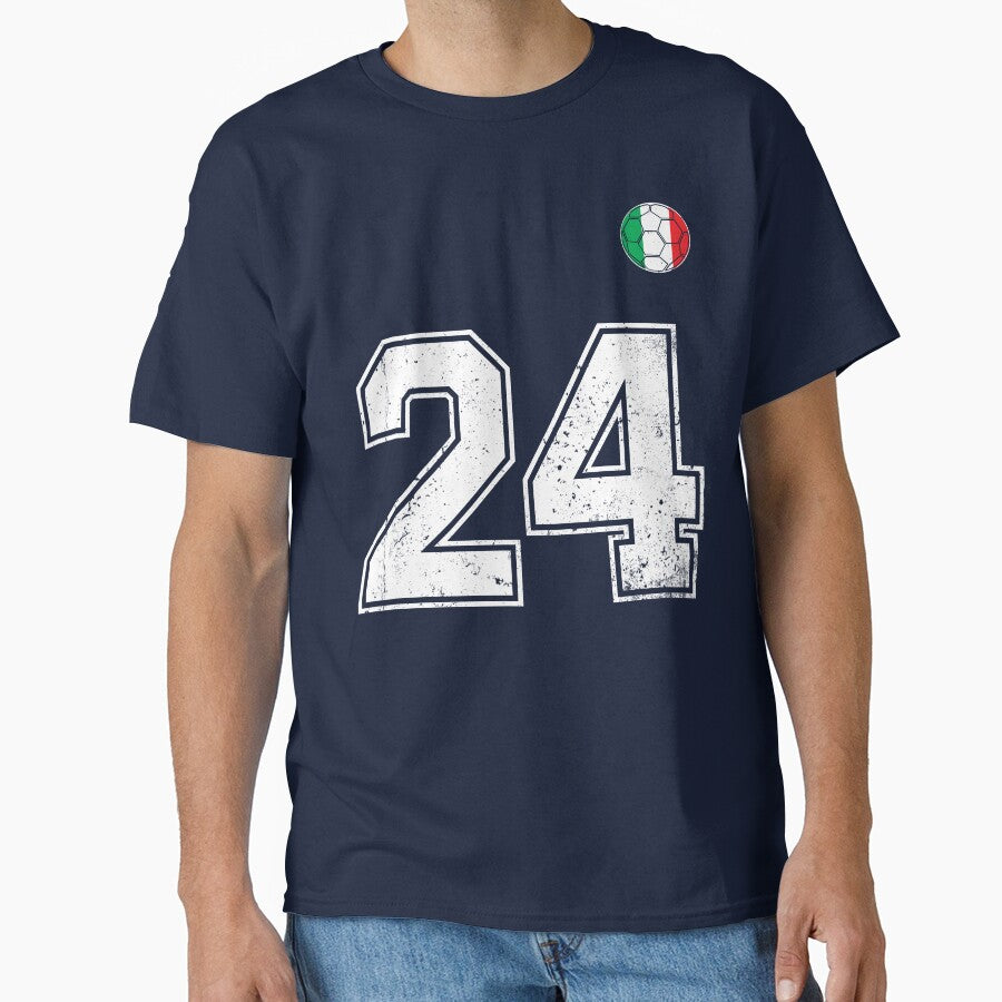 Italy Soccer Number 24 Vintage Sports Fan by RoyesButler