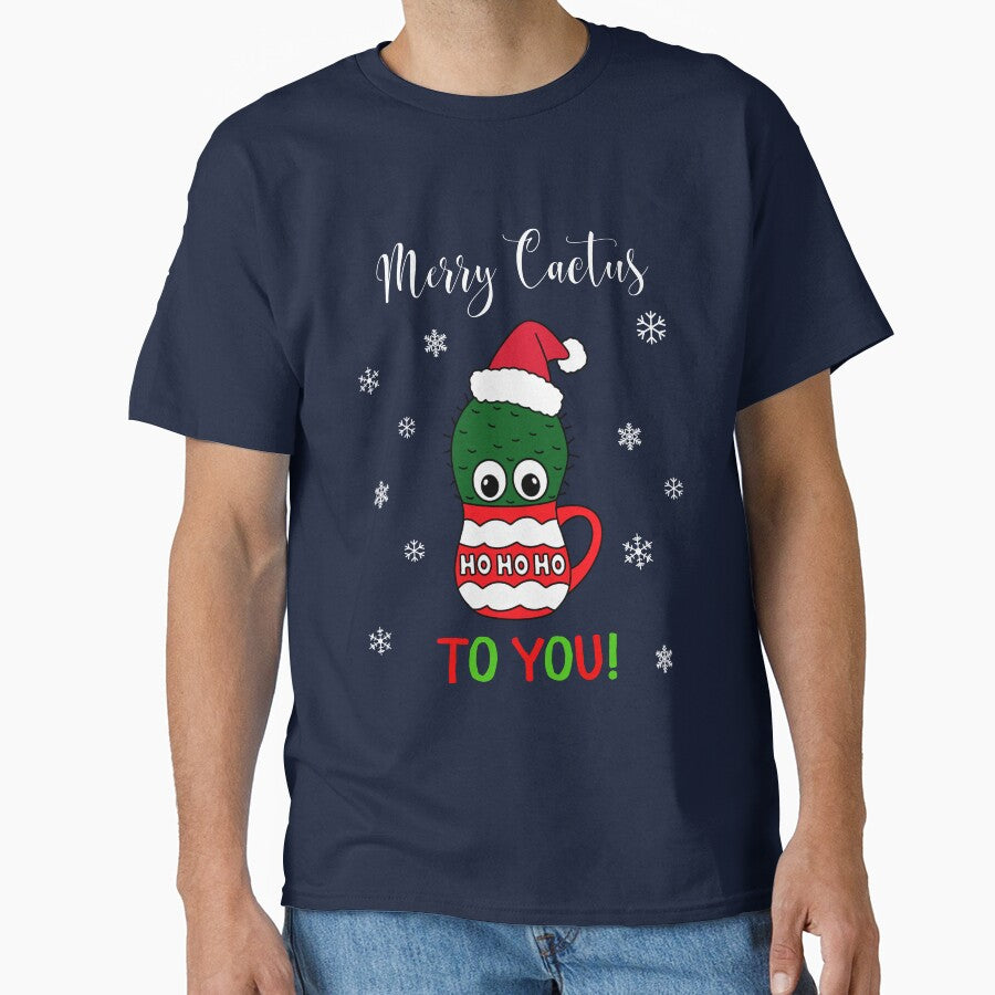 Merry Cactus To You - Cactus With A Santa Hat In A Christmas Mug by DreamCactus