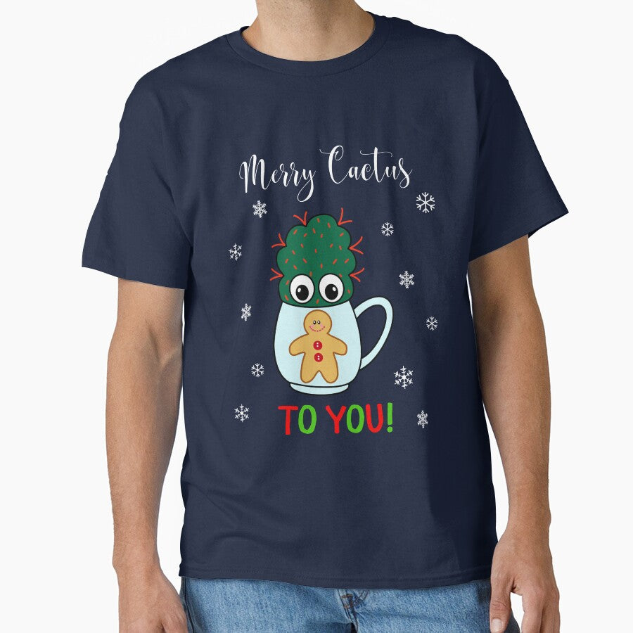 Merry Cactus To You - Small Cactus With Red Spikes In Christmas Mug by DreamCactus