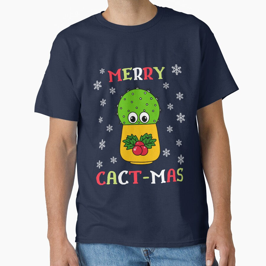 Merry Cact Mas - Cute Cactus In Christmas Holly Pot by DreamCactus