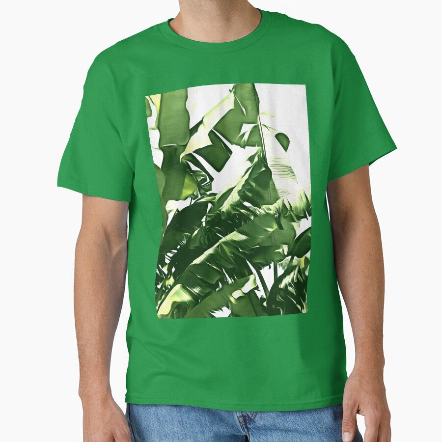 Banana Leaves Green Monochromatic Painting by taiche