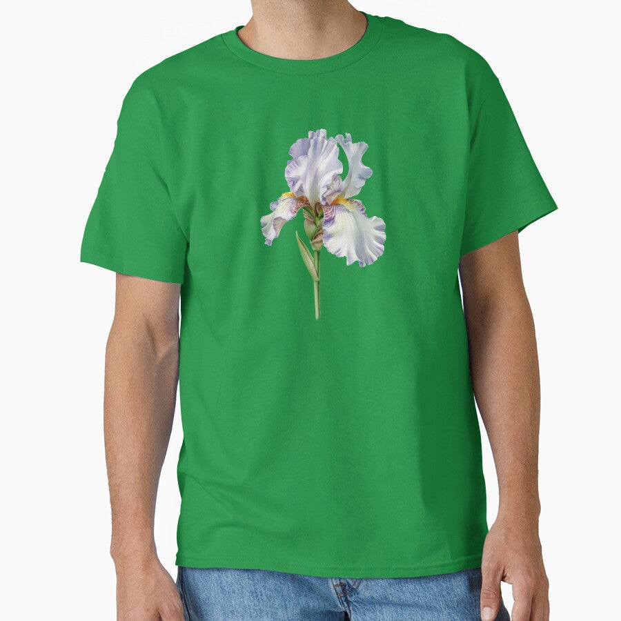 Elegant Bearded Iris Botanical Illustration by Rutvain