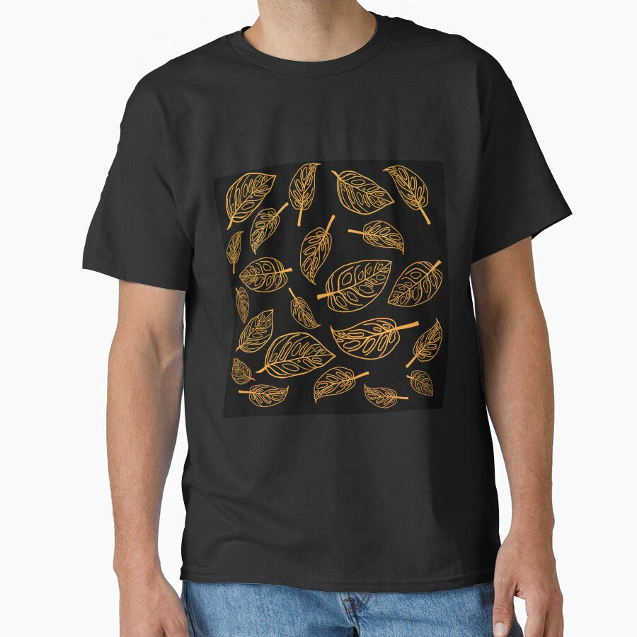 Golden swiss cheese monstera leaves by kkanchan