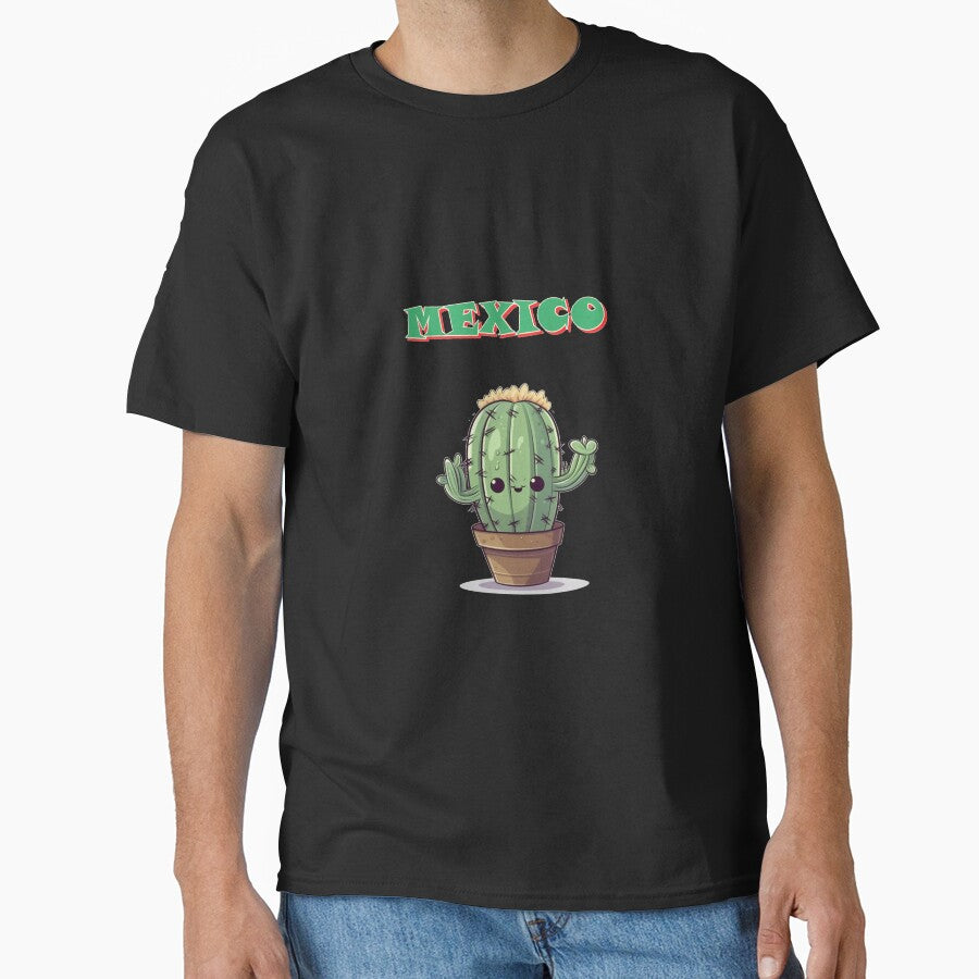 Happy Kawaii Cactus with Text "Mexico" by KawaiiArtStyle