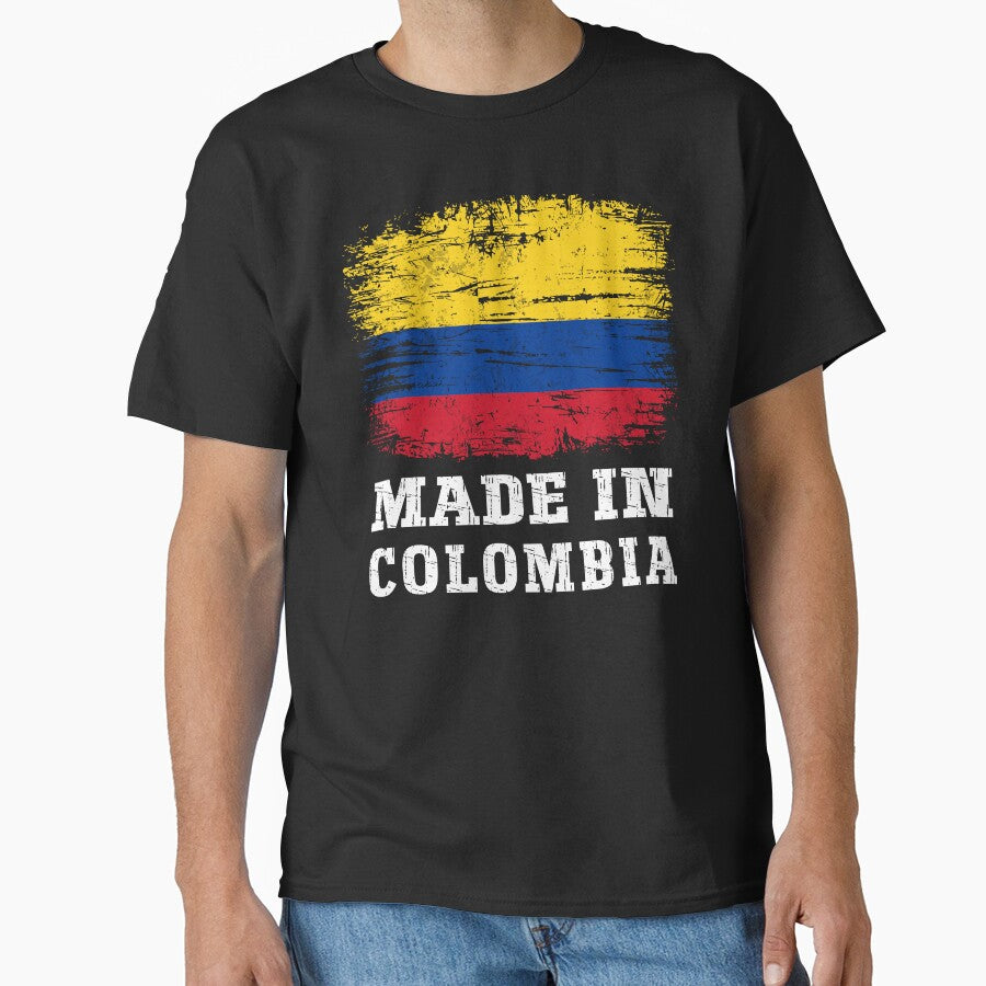 Vintage Made in Colombia Distressed Colombian Flag by Dmetalx Art Apparel