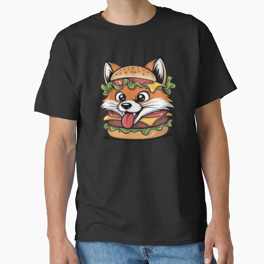Fox Burger - Cute Food Pun Kawaii Art by DailySparks