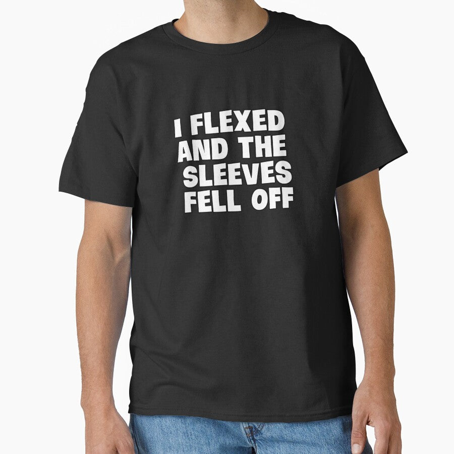 I Flexed and The Sleeves Fell Off funny gym workout by sanartstudio