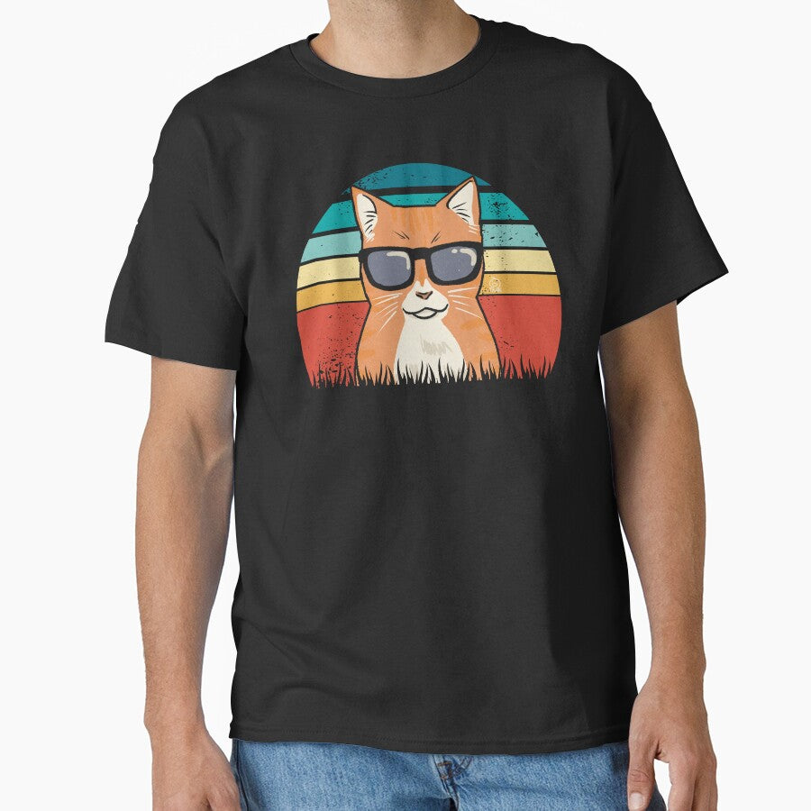 Retro Sunset Cool Cat by Golden Turtle Studio