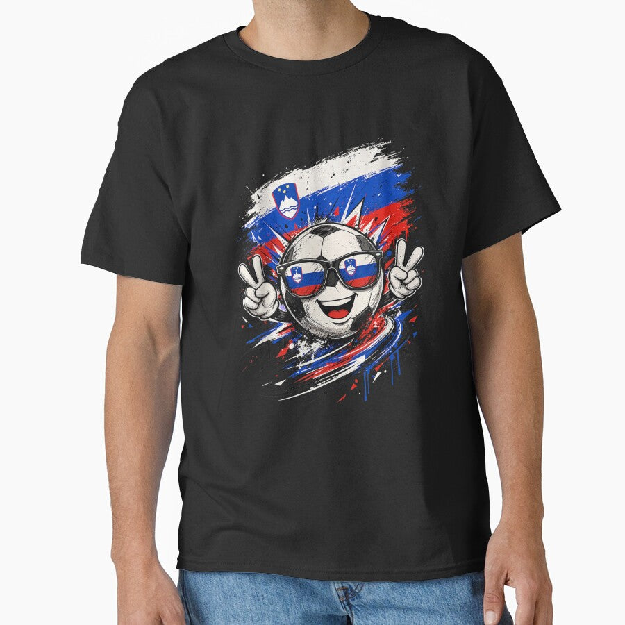 Slovenia Flag Soccer Ball Cartoon Funny Slovenian Football Fan Design by kiralynstration