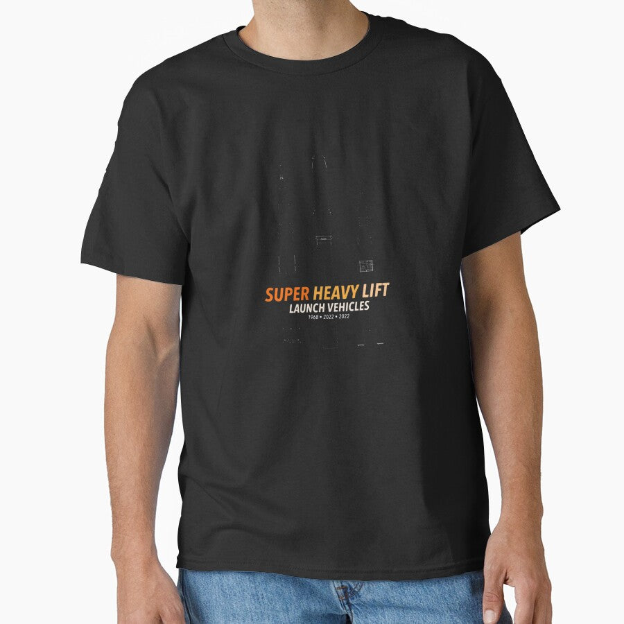 Saturn V  Starship  SLS - Super Heavy Lift Launch Vehicles T-Shirt_32307492 by gidget-gadget