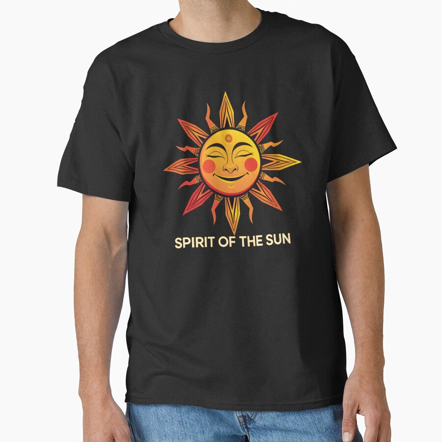 Spirit of the Sun – Radiant Geometric Sun Face Art by bensemoum
