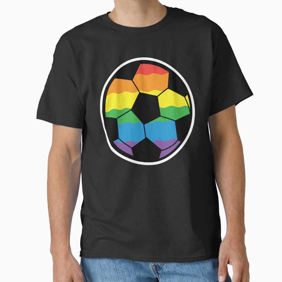 Pride Month rainbow LGBTQIA colorful rainbow soccer ball by Jdawnink