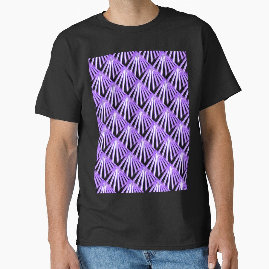 Art Deco Tropical Beach Palm Vacation Purple On Black by taiche