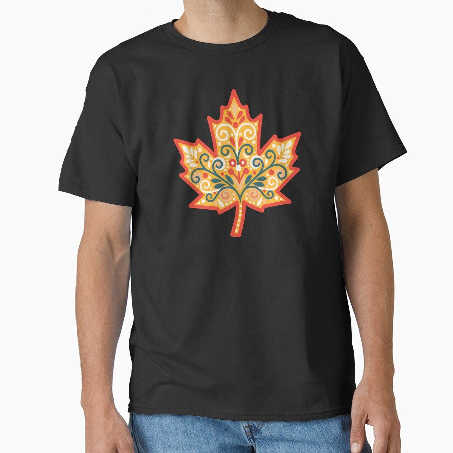 Acer Maple Leaf Folk Art Motif – Autumn Symbolism by heidiannemorris © by FOLK ART FUSION by heidiannemorris