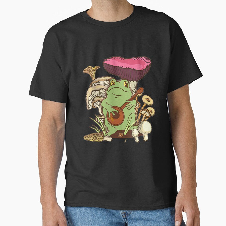 Frog Playing Banjo On Mushroom by tolivia