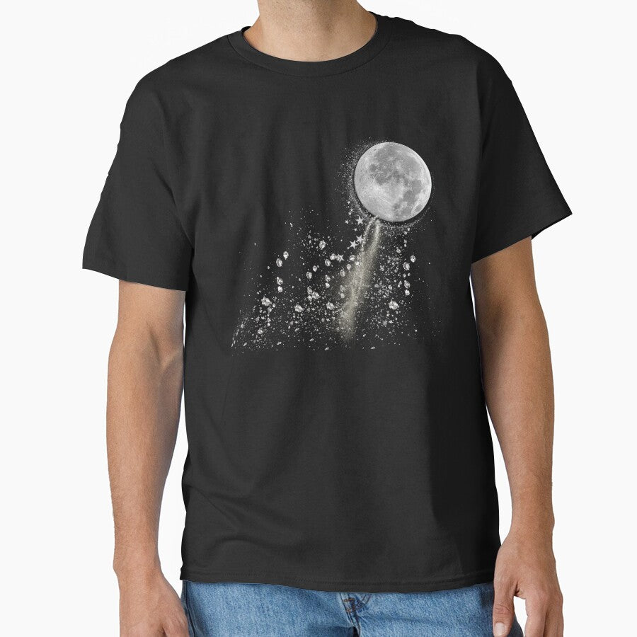 Bright Moon With Cascading Silver Sparkles by MarieSusan