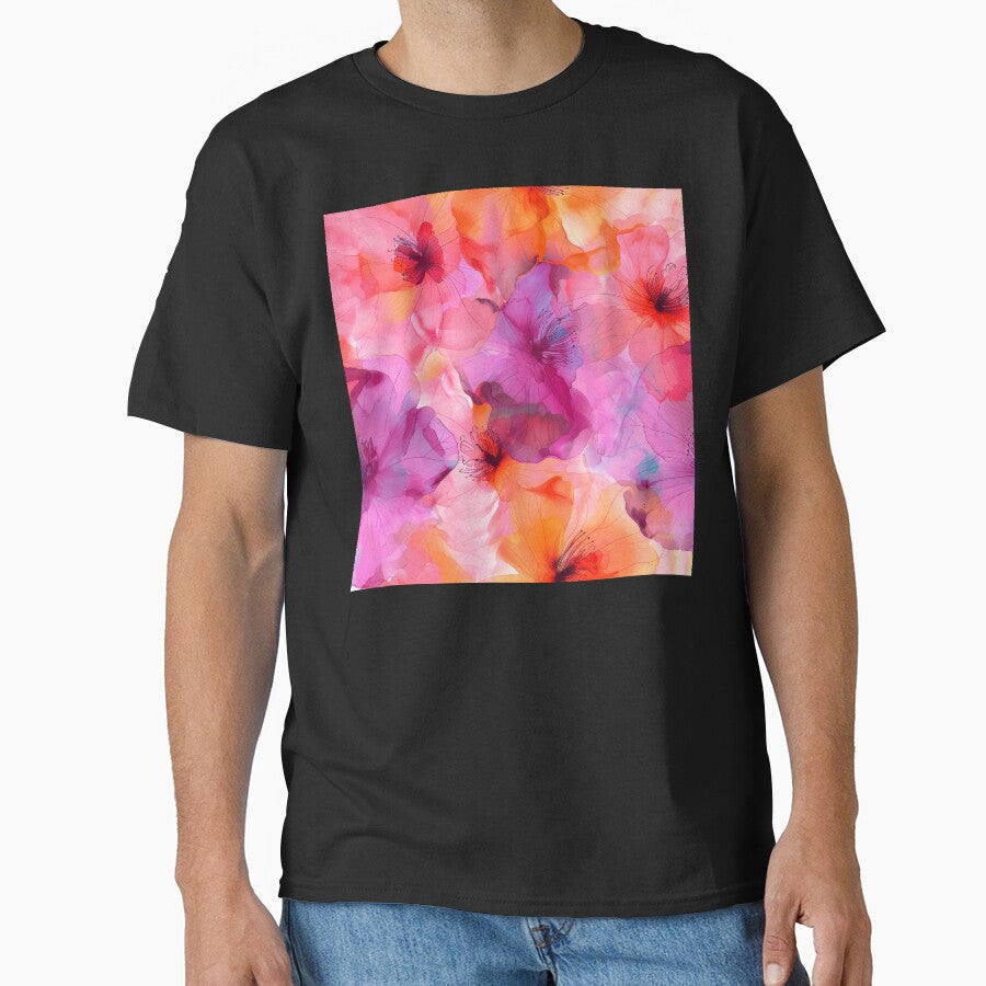 Lilac-Pink And Yellow-Peach Dreamy Floral Abstract by DEC02