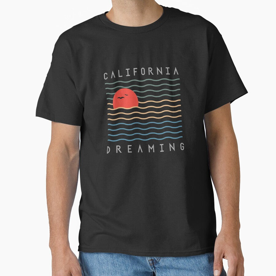 California Sunset Wave Lines by Oniyasha